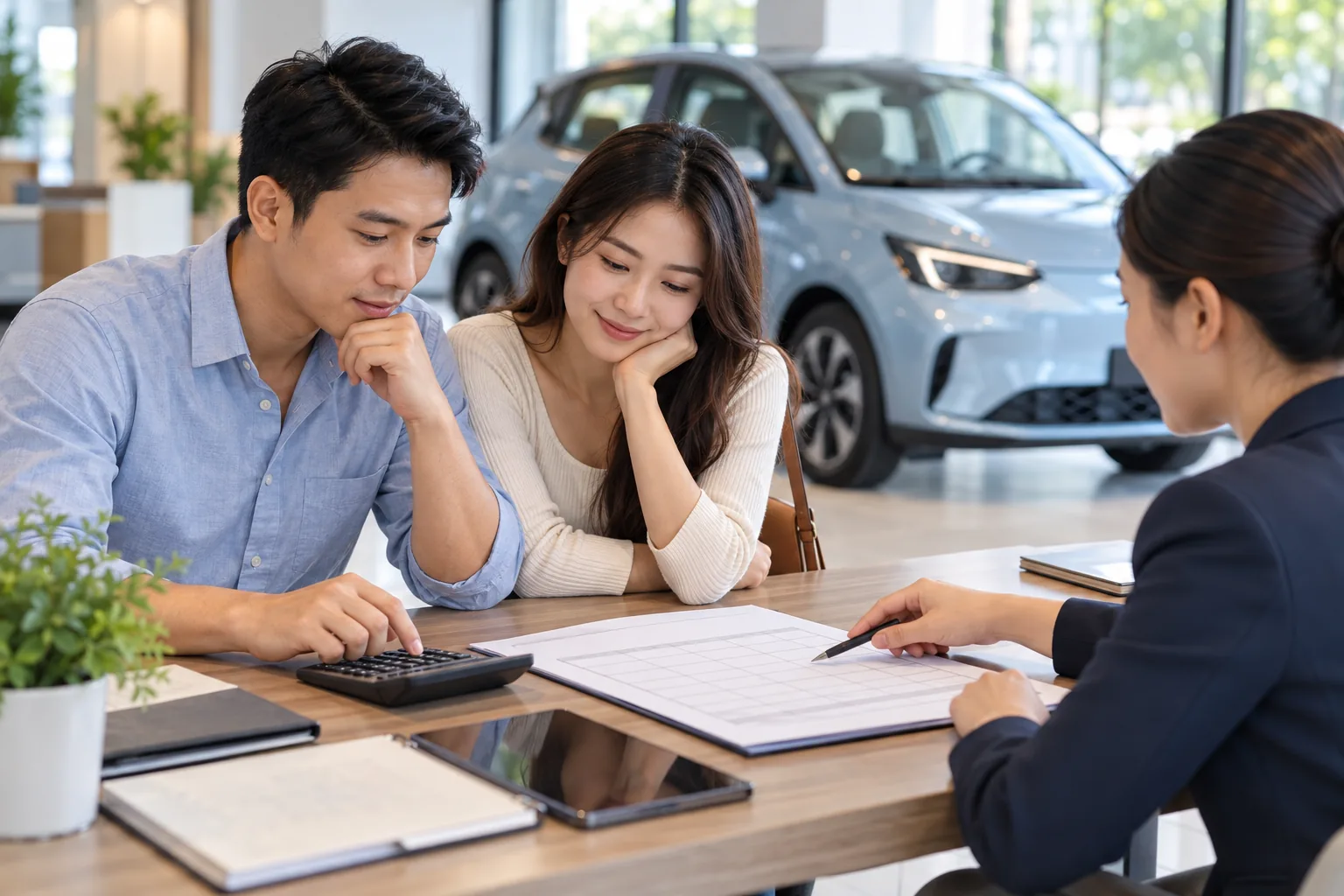 Ảnh minh họa: Người mua xe tính khoản trả trước và góp tháng cho VinFast VF 2 trong tháng 10 năm 2026